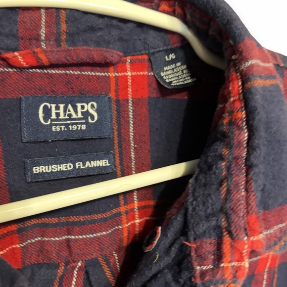 Chaps By Ralph Lauren Men's L 100% Cotton Flannel Button Down Shirt - Picture 5 of 6